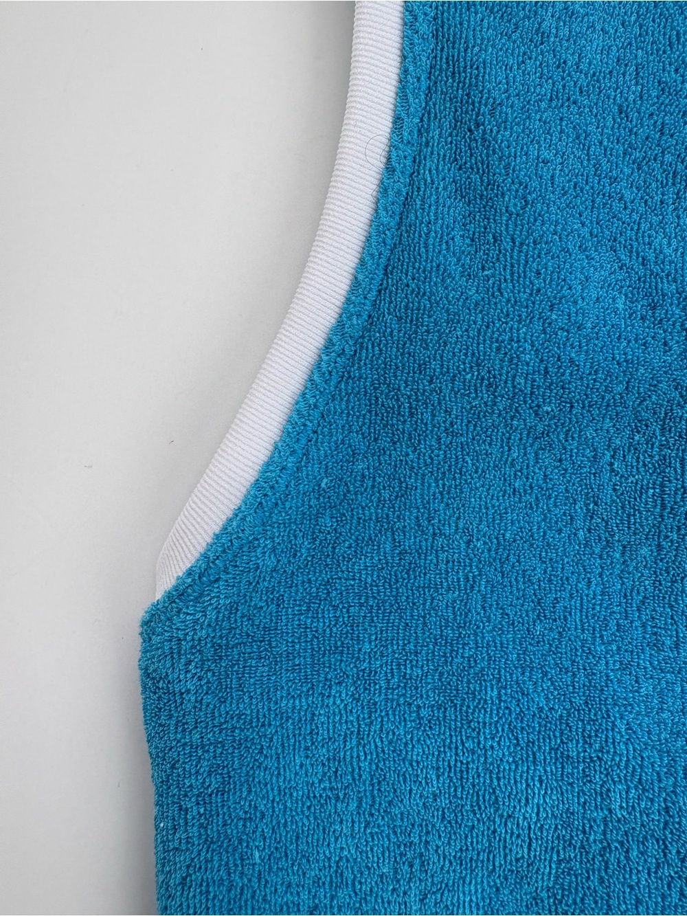 Offline by Aerie Blue Terry Cloth Sleeveless Cropped Polo Top Size M - Picture 4 of 8